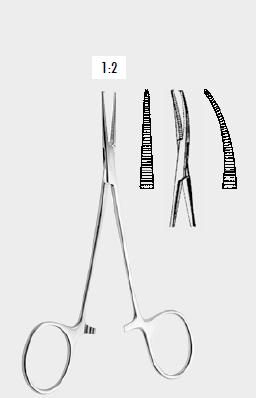 Мікрозатискач ХОЛСТЕДА (HALSTED) типу «москіт» 1х2 зубці, прямий, 10,0 см (cm)